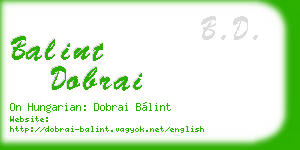 balint dobrai business card